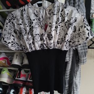 Elegant Black and White Women's Top